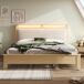 Cama de matrimonio de madera maciza 145x215 Cama de matrimonio de madera maciza 145x215 Beige