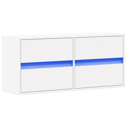 Móvel de parede para TV - Armário de TV com luzes LED 100x31x45 cm branco