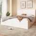 Cama de matrimonio de madera maciza con 2 cajones 185x207 Cama de matrimonio de madera maciza con 2 cajones 185x207 Blanco/ Madera