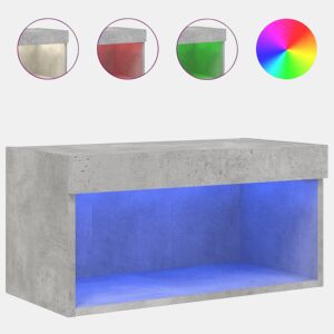 Móvel de TV - Modulo de TV - Armário de TV com luzes LED 60x30x30 cm cinzento cimento