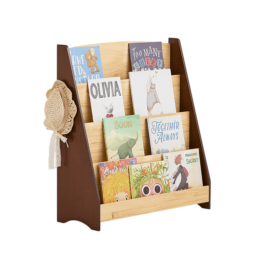 SoBuy Biblioteca Infantil Armazenamento de Brinquedos e Livros 4 Níveis 91x30x89cm Natural KMB32-N