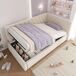 Cama individual de terciopelo con almacenaje 100x196 Cama individual de terciopelo con almacenaje 100x196 Beige