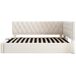 Cama individual de terciopelo con almacenaje 100x196 Cama individual de terciopelo con almacenaje 100x196 Beige