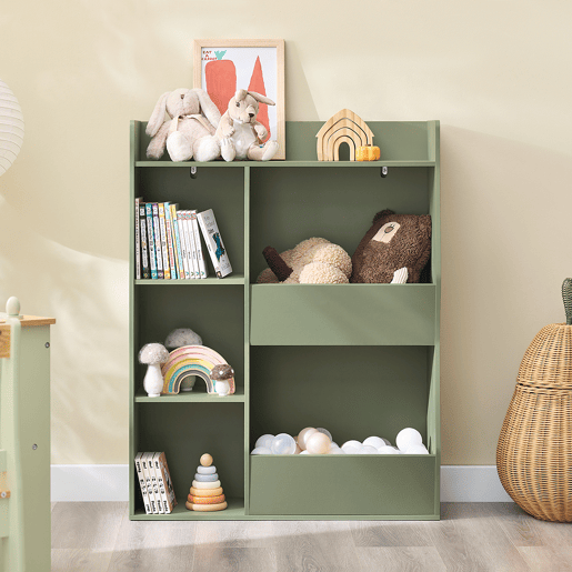 SoBuy Estante Infantil para Brinquedos 5 Compartimentos Verde 80x34x104cm KMB55-K-GR