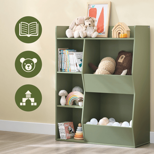 SoBuy Estante Infantil para Brinquedos 5 Compartimentos Verde 80x34x104cm KMB55-K-GR