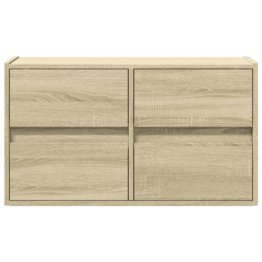 Móvel de parede p TV - Armário de TV c luzes LED 80x31x45 cm carvalho sonoma