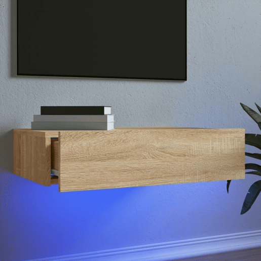 Móvel de TV - Modulo de TV - Armário de TV com luzes LED 60x35x15,5 cm carvalho sonoma