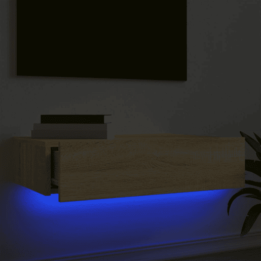 Móvel de TV - Modulo de TV - Armário de TV com luzes LED 60x35x15,5 cm carvalho sonoma