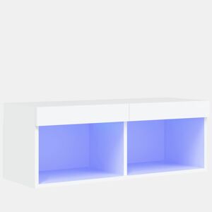Móvel de TV - Modulo de TV - Armário de TV com luzes LED 80x30x30 cm branco
