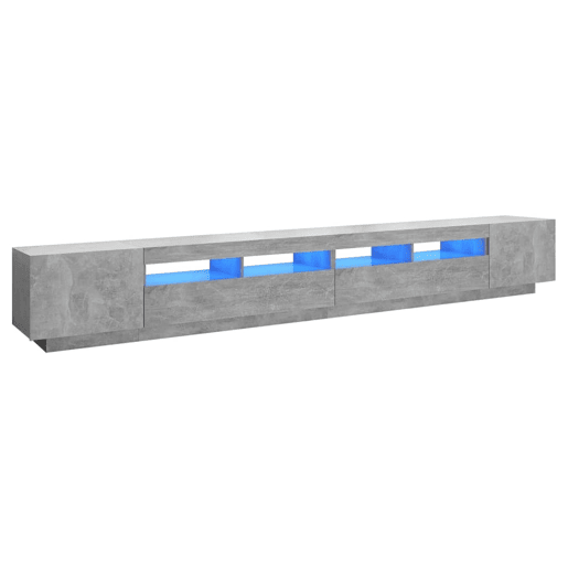 Móvel de TV - Modulo de TV - Armário de TV com luzes LED 300x35x40 cm cinzento cimento