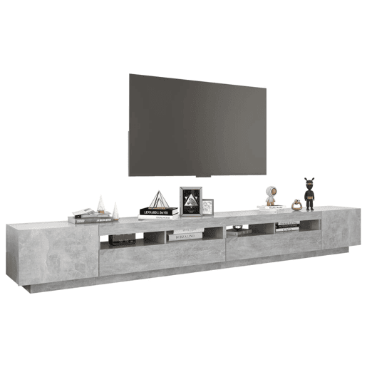 Móvel de TV - Modulo de TV - Armário de TV com luzes LED 300x35x40 cm cinzento cimento