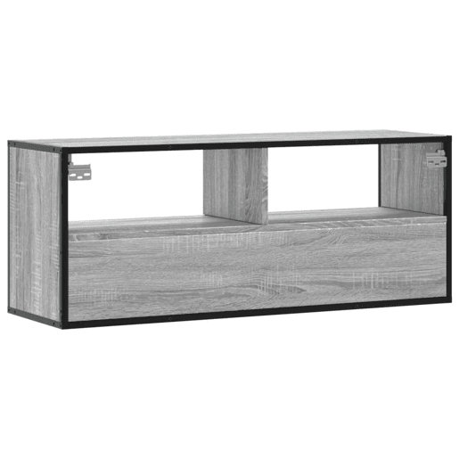 Móvel p TV, Armário de TV 100x31x39,5 cm deriv. madeirametal cinzento sonoma