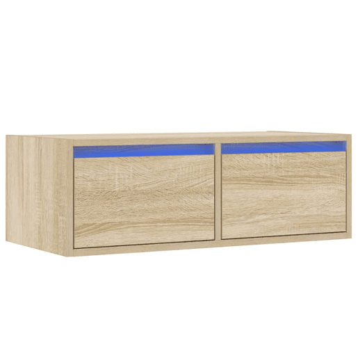 Móvel de TV - Modulo de TV - Armário de TV com luzes LED 75x35,5x25 cm carvalho sonoma