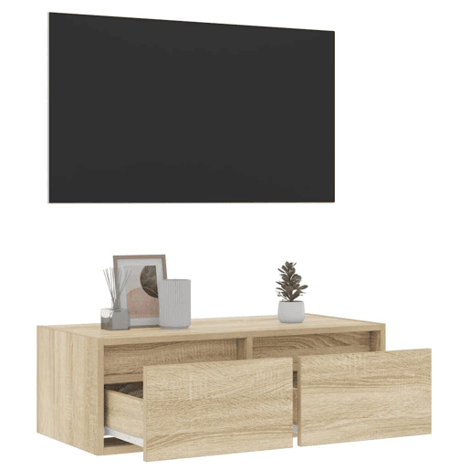 Móvel de TV - Modulo de TV - Armário de TV com luzes LED 75x35,5x25 cm carvalho sonoma