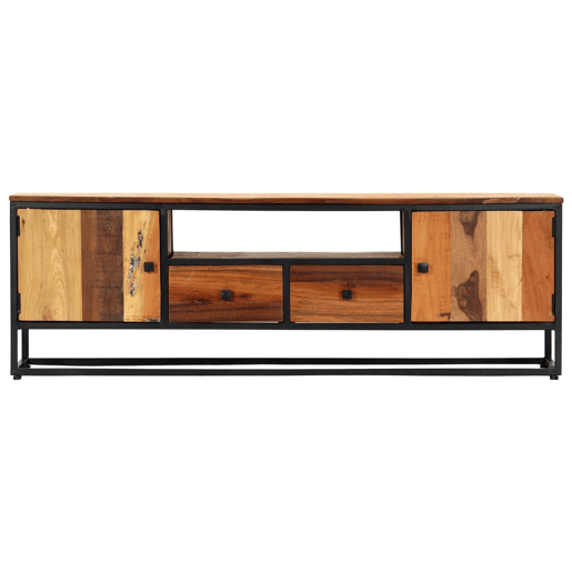 Móvel de TV - Modulo de TV - Armário de TV 120x30x40 cm madeira recuperada maciça e aço