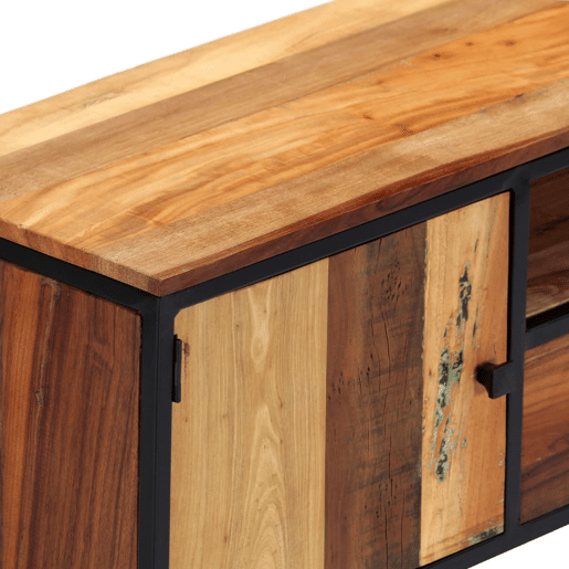 Móvel de TV - Modulo de TV - Armário de TV 120x30x40 cm madeira recuperada maciça e aço