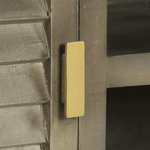 Móvel de TV - Modulo de TV - Armário de TV 110x30x48 cm mangueira maciça cinzento e bronze