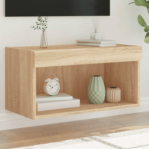 Móvel de TV - Modulo de TV - Armário de TV com luzes LED 60x30x30 cm carvalho sonoma