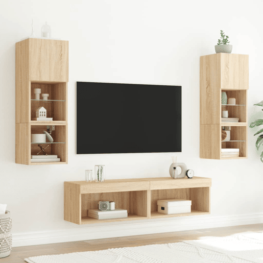Móvel de TV - Modulo de TV - Armário de TV com luzes LED 60x30x30 cm carvalho sonoma