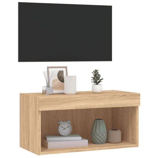 Móvel de TV - Modulo de TV - Armário de TV com luzes LED 60x30x30 cm carvalho sonoma