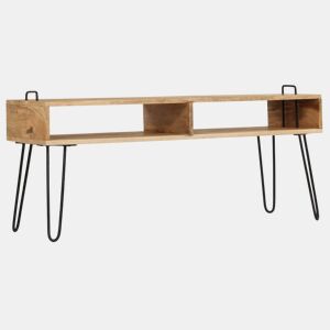 Móvel de TV - Modulo de TV - Armário de TV madeira de mangueira maciça 110x35x45 cm