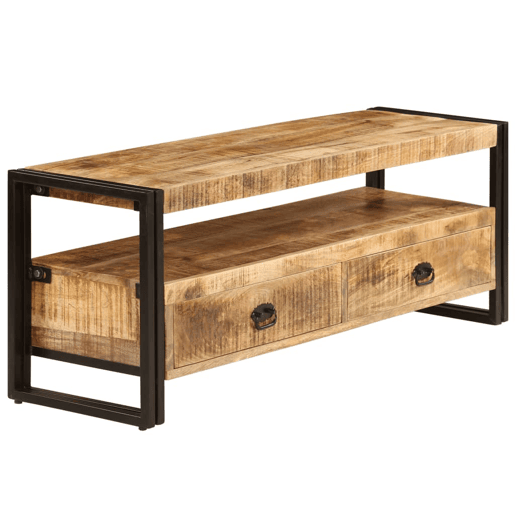 Móvel de TV - Modulo de TV - Armário de TV em madeira de mangueira maciça 120x35x45 cm