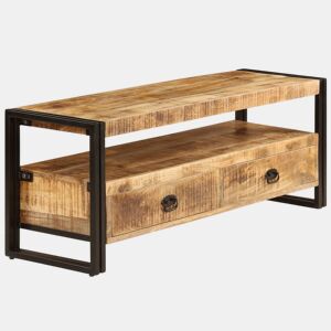 Móvel de TV - Modulo de TV - Armário de TV em madeira de mangueira maciça 120x35x45 cm