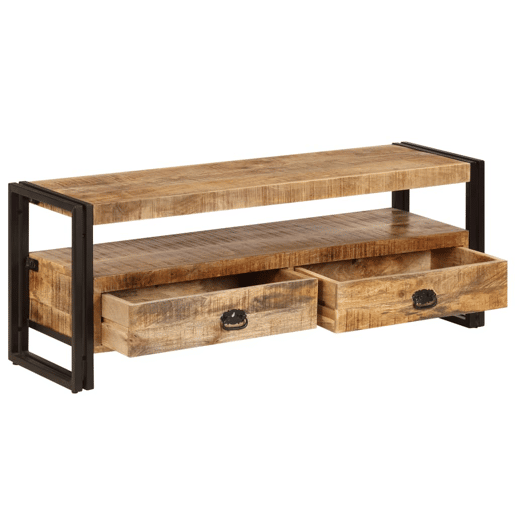 Móvel de TV - Modulo de TV - Armário de TV em madeira de mangueira maciça 120x35x45 cm
