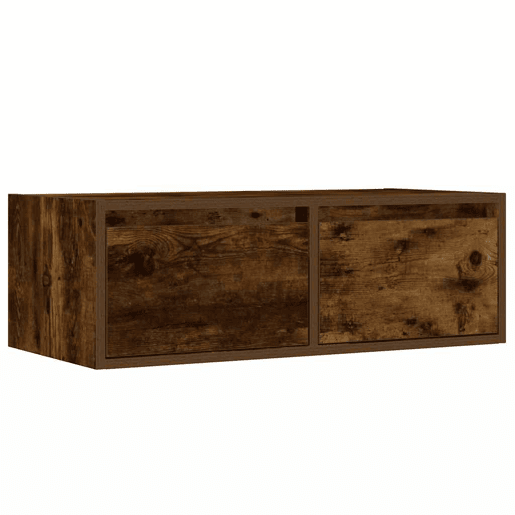 Móvel de TV - Modulo de TV - Armário de TV com luzes LED 75x35,5x25 cm carvalho fumado