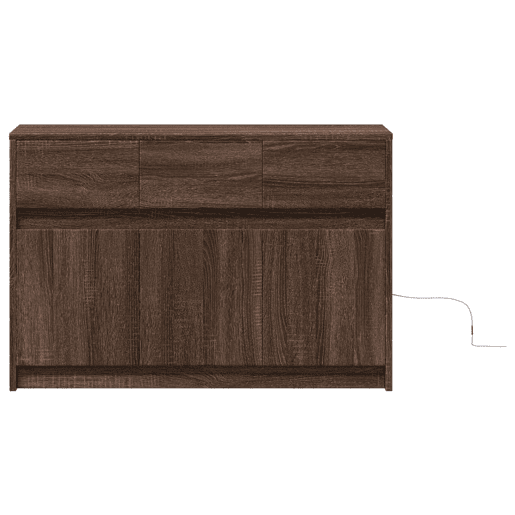 Móvel de TV - Modulo de TV - Armário de TV com luzes LED derivados madeira carvalho castanho