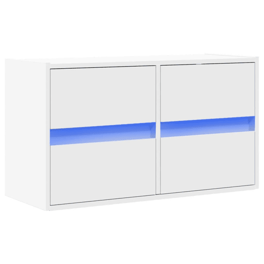 Móvel de parede para TV - Armário de TV com luzes LED 80x31x45 cm branco