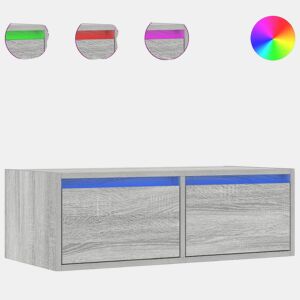Móvel de TV - Modulo de TV - Armário de TV com luzes LED 75x35,5x25 cm cinzento sonoma
