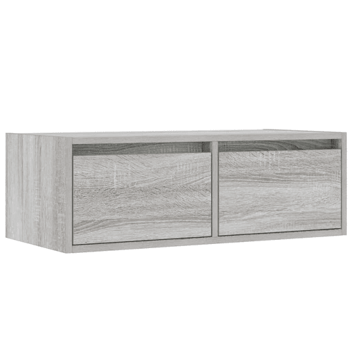 Móvel de TV - Modulo de TV - Armário de TV com luzes LED 75x35,5x25 cm cinzento sonoma