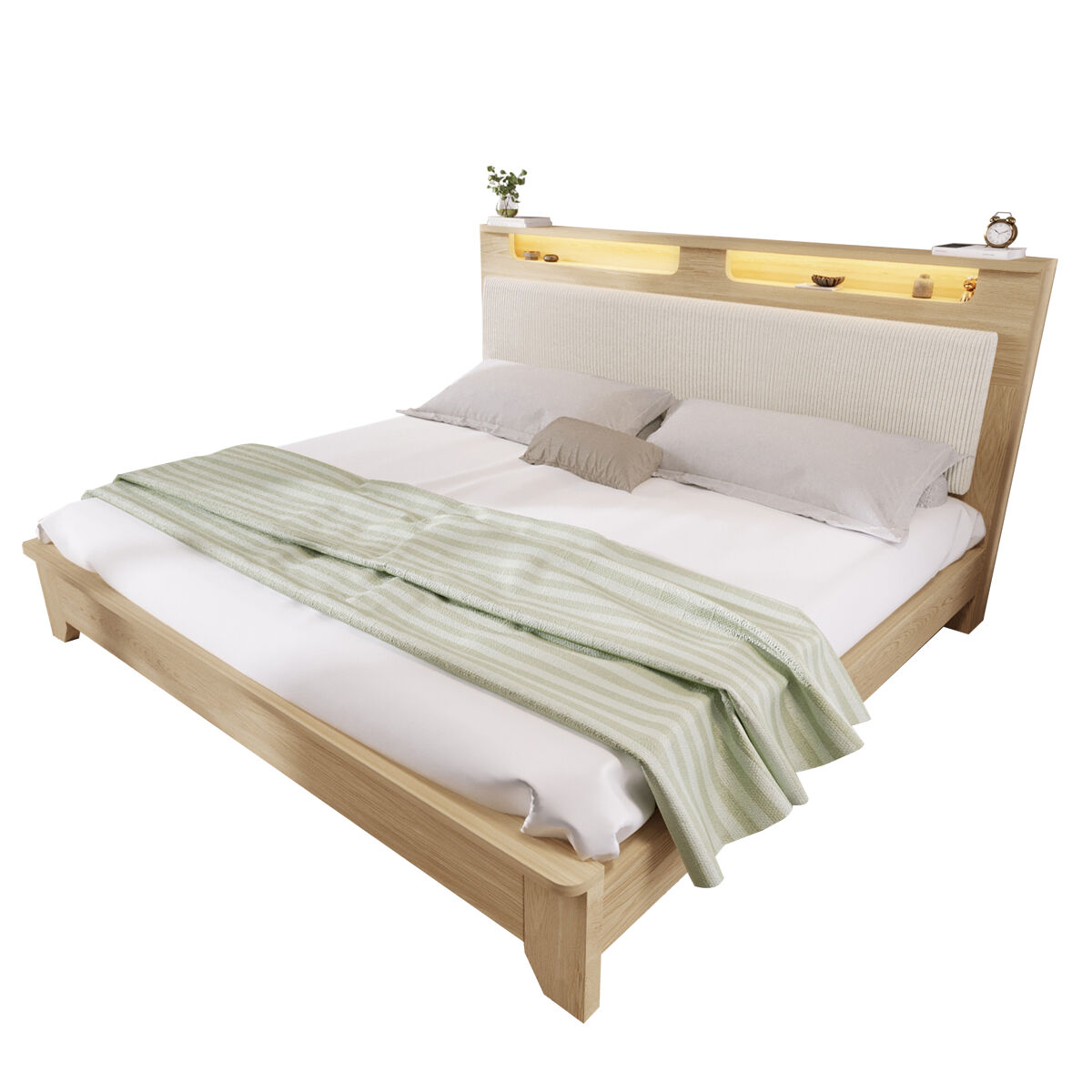 Cama de matrimonio de madera maciza 165x215