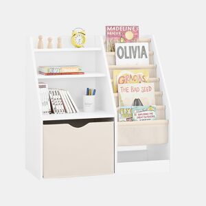 SoBuy Biblioteca Infantil Montessori 3 Níveis com Cestos Armazenamento Brinquedos Branco 80x40x80cm KMB119-W