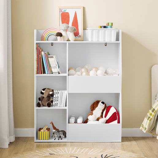 SoBuy Biblioteca Infantil para Brinquedos 5 Compartimentos Branco 80x34x104cm KMB55-K-W
