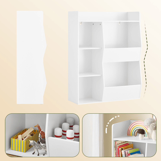 SoBuy Biblioteca Infantil para Brinquedos 5 Compartimentos Branco 80x34x104cm KMB55-K-W