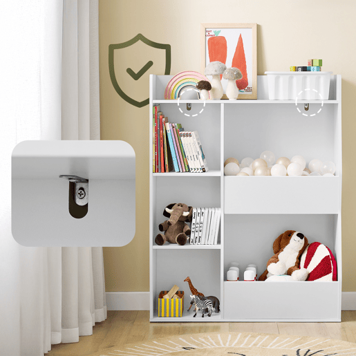 SoBuy Biblioteca Infantil para Brinquedos 5 Compartimentos Branco 80x34x104cm KMB55-K-W