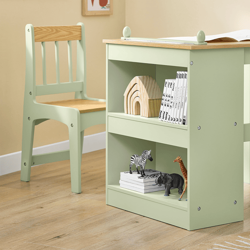 SoBuy Mesa Infantil com Cadeira 2 Prateleiras Organizador 80x50x66cm Verde KMB60-GR