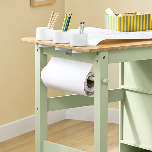 SoBuy Mesa Infantil com Cadeira 2 Prateleiras Organizador 80x50x66cm Verde KMB60-GR