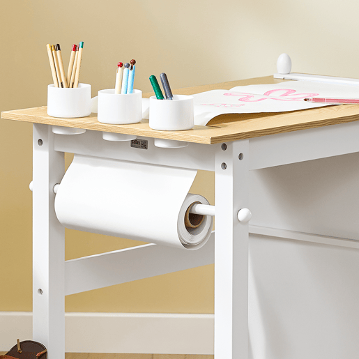 SoBuy Mesa Infantil com Cadeiras 2 Prateleiras Organizador 80x50x66cm KMB60-WN