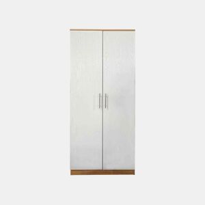 Roupeiro Milan (Branco, Carvalho Claro)(2 Portas de Abrir)