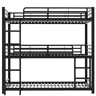 Cama beliche tripla de metal 90x200 cm - para crianças, adolescentes e adultos - preto