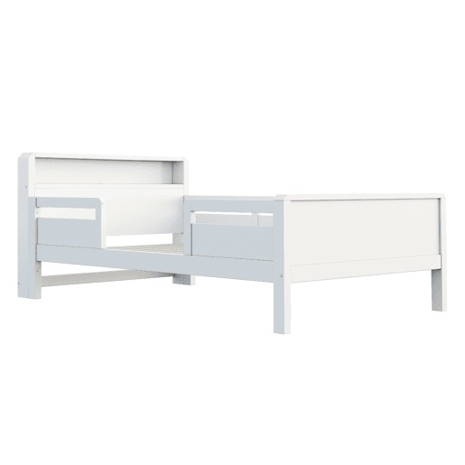 Cama de madeira 90 x 200 cm - porta USB e Tipo-C, luz LED pequena, cabeceira com prateleiras, cama individual multifuncional - pinho branco