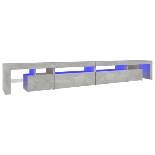 Móvel de TV - Modulo de TV - Armário de TV com luzes LED 290x36,5x40 cm cinzento cimento