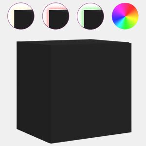 Móvel de parede para TV - Armário de TV com luzes LED 40,5x35x40 cm preto