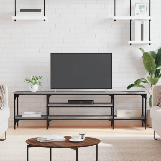Móvel de TV - Modulo de TV - Armário de TV 161x35x45cm derivados de madeiraferro cinza sonoma
