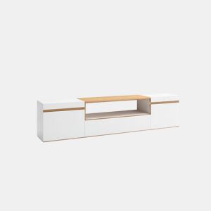 Mesa de TV Kavos Blanco - Roble Nude 203 x 45 x 34,6 cm