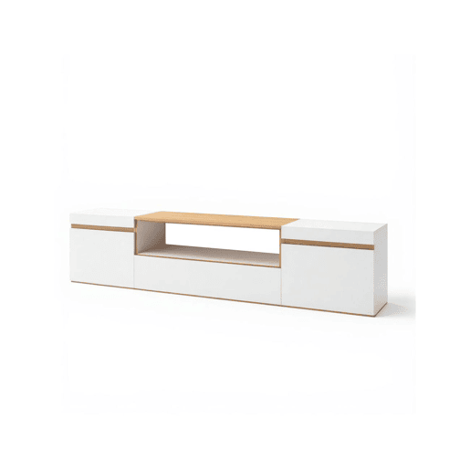 Mesa de TV Kavos Blanco - Roble Nude 203 x 45 x 34,6 cm
