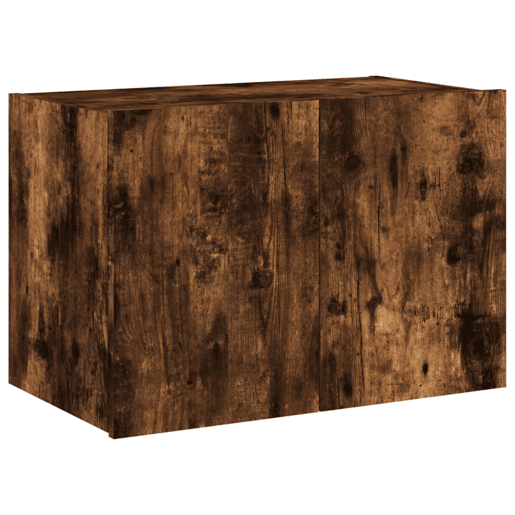 Móvel de parede p TV - Armário de TV c luzes LED 60x35x41 cm carvalho fumado